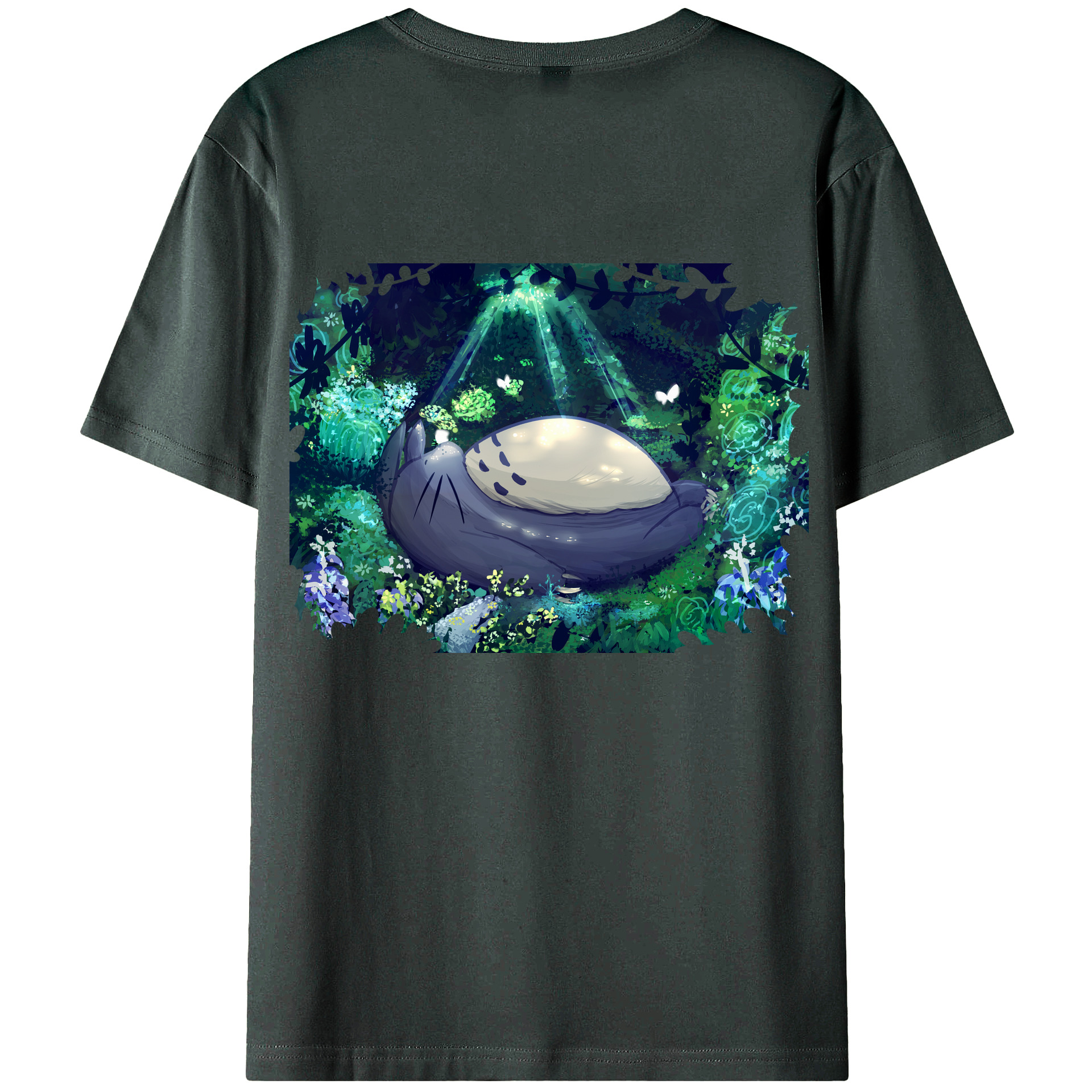 （画像用） となりのトトロ 草壁メイ 草壁サツキ My Neighbor Totoro Satsuki Kusakabe Mei Kusakabe 綿100％ メンズ半袖Tシャツ（バックプリント） 通気性